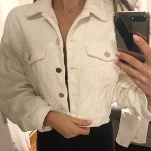 Corduroy white crop jacket